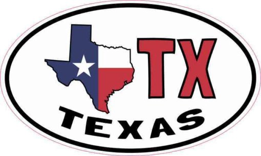 Oval TX Texas Sticker