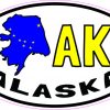 Oval AK Alaska Sticker