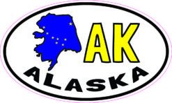 Oval AK Alaska Sticker