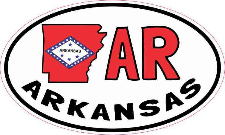 Oval AR Arkansas Sticker