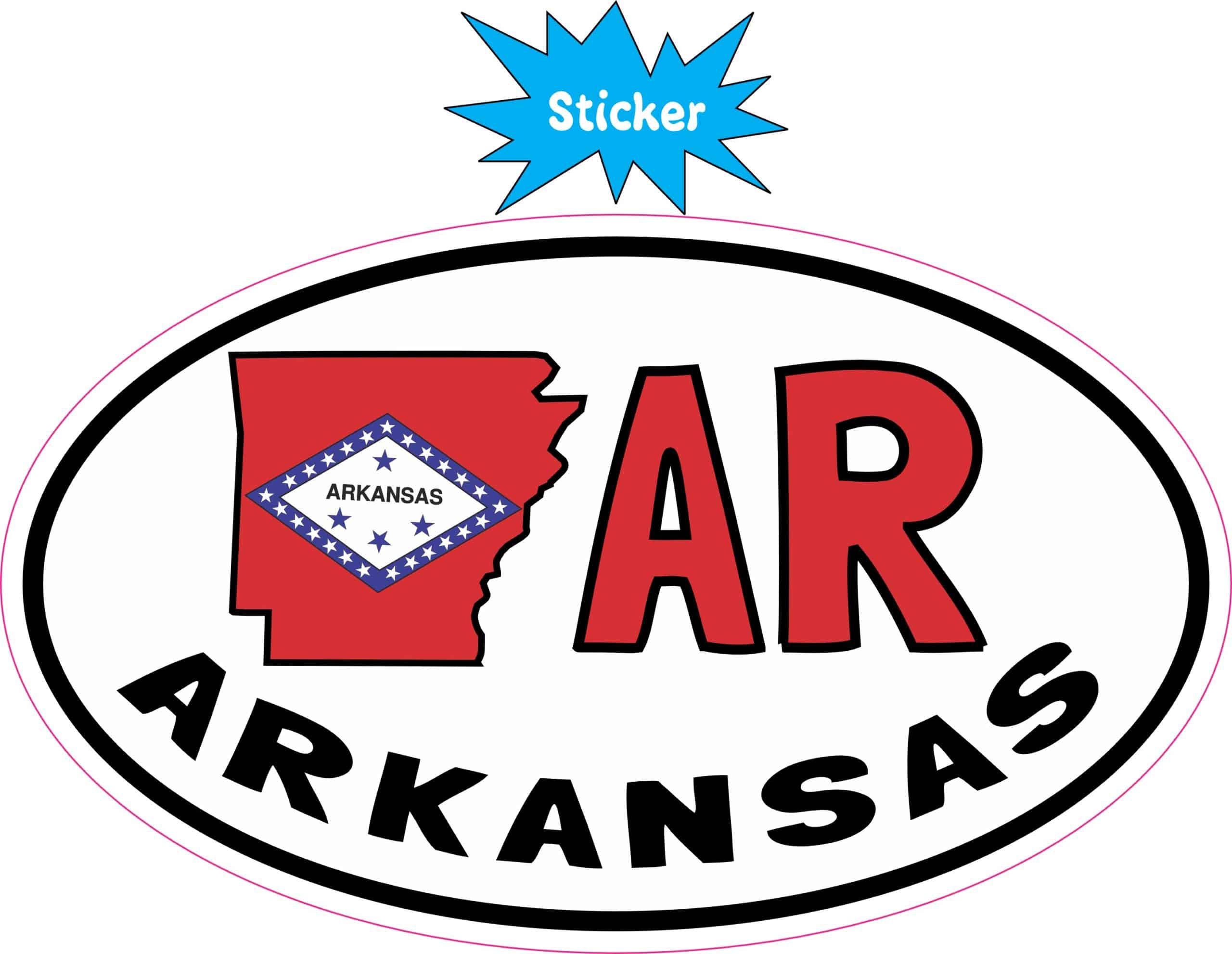 5inx3in Oval AR Arkansas Sticker Vinyl Car Truck Bumper Decal Cu - Image 2
