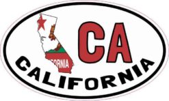 Oval CA California Sticker