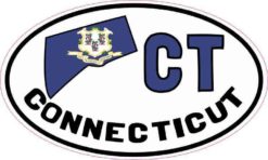 Oval CT Connecticut Sticker