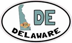 Oval DE Delaware Sticker