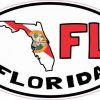 Oval FL Florida Sticker