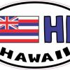 Oval HI Hawaii Flag Sticker
