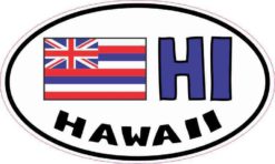 Oval HI Hawaii Flag Sticker