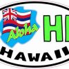 Oval Aloha Hawaii Flag Sticker