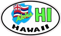 Oval Aloha Hawaii Flag Sticker