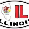 Oval IL Illinois Sticker