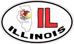 Oval IL Illinois Sticker