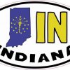 Oval IN Indiana Sticker