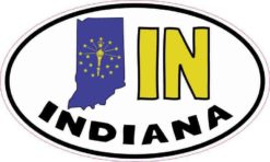 Oval IN Indiana Sticker