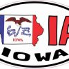 Oval IA Iowa Sticker