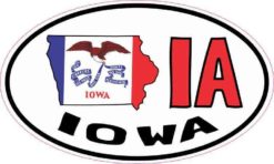 Oval IA Iowa Sticker