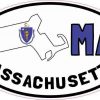 Oval MA Massachusetts Sticker