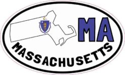 Oval MA Massachusetts Sticker