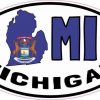 Oval MI Michigan Sticker