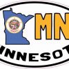 Oval MN Minnesota Sticker