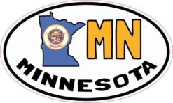 Oval MN Minnesota Sticker