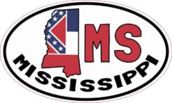 Oval MS Mississippi Sticker