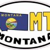Oval MT Montana Sticker
