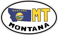 Oval MT Montana Sticker