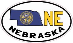 Oval NE Nebraska Sticker