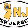 Oval NJ New Jersey Sticker