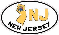 Oval NJ New Jersey Sticker