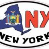Oval NY New York Sticker