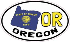 Oval OR Oregon Sticker