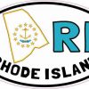 Oval RI Rhode Island Sticker