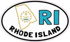 Oval RI Rhode Island Sticker