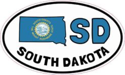 Oval SD South Dakota Sticker