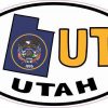 Oval UT Utah Sticker