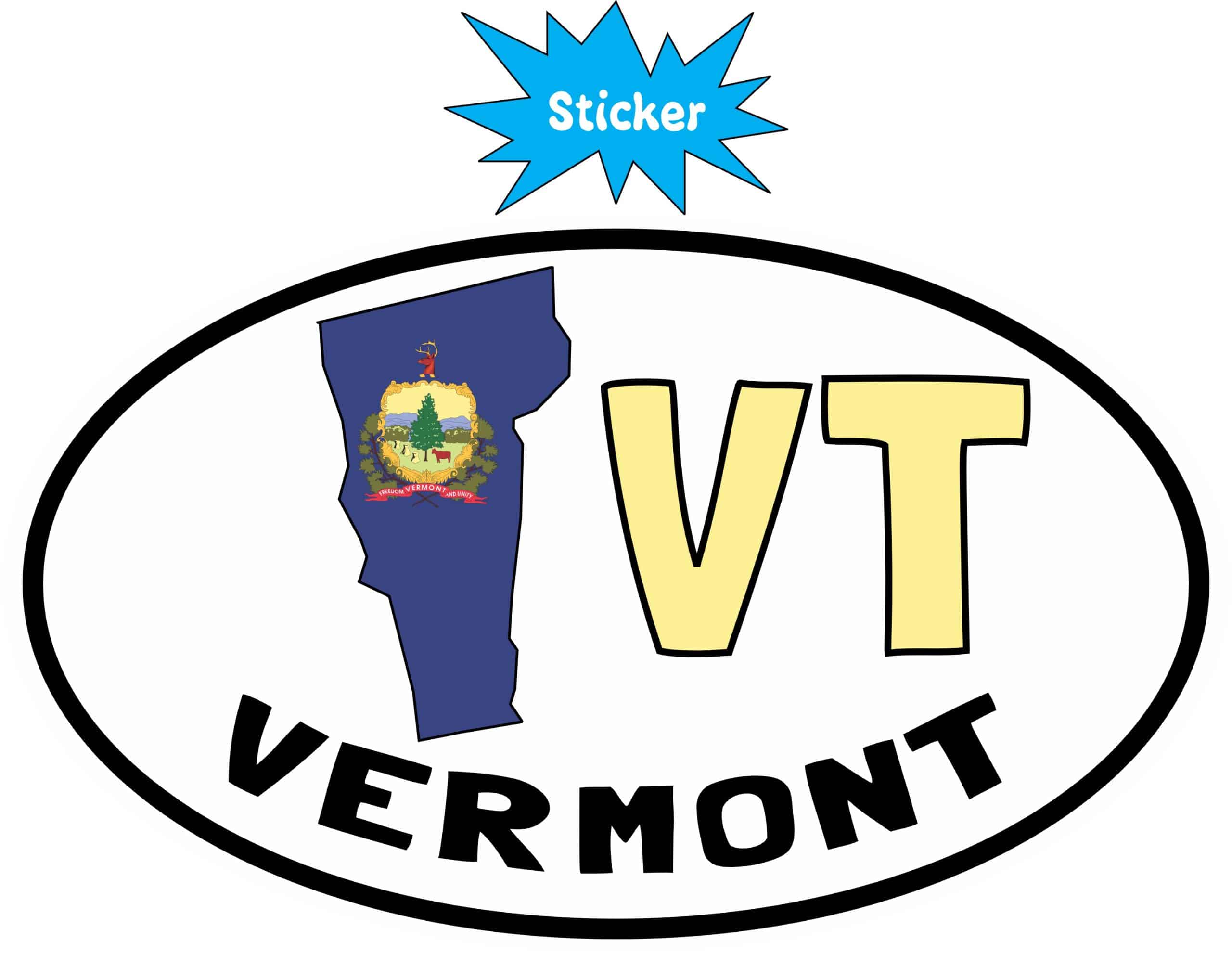 5in x 3in Oval VT Vermont Sticker Vinyl Car Bumper Decal Luggage - Image 2