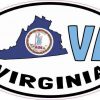 Oval VA Virginia Sticker
