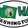 Oval WA Washington Sticker