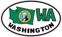 Oval WA Washington Sticker