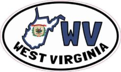Oval WV West Virginia Sticker