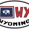 Oval WY Wyoming Sticker