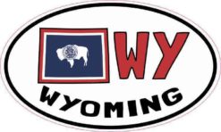 Oval WY Wyoming Sticker