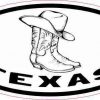 Oval Hat and Boots Texas Sticker