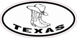 Oval Hat and Boots Texas Sticker