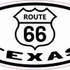 Oval Route 66 Texas Sticker