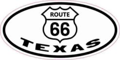Oval Route 66 Texas Sticker