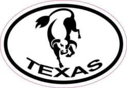Oval Longhorn Texas Sticker