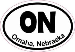 Oval ON Omaha Nebraska Sticker