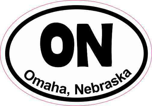 Oval ON Omaha Nebraska Sticker